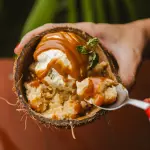 Mousse de Queijos com Cocada Mole