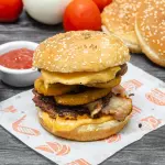 HAMBURGUESA BBQ CON AROS