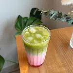 Pink matcha latte