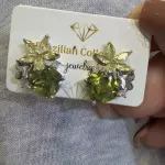 Brinco flor verde oliva