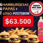 COMBO DE 4 HAMBURGUESAS