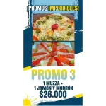 (3) 1 MUZZA 1 JAMON Y MORRON