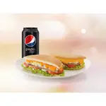1 Beirute Tradicional + 1 Pepsi Black Lata
