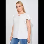 Top de manga con volante a capas *