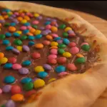 Pizza Nutella com M&M's