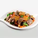 Taufu Frito con Carne (picante)