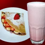 Crepa fresa/platano y Malteada chica