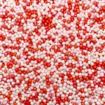 Perlas 2mm rojo, blanco  20grs