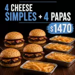 4 CHEESE SIMPLES + PAPAS