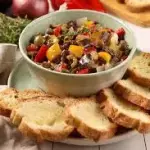 Caponata de Berinejla com torradas