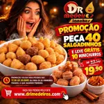 40 salgados + GRÁTIS 10 minichurros