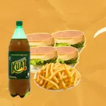 4 x salada 1 porção 600+ 1 kuat 2 l