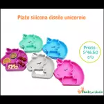 Plato silicona diseño unicornio