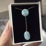 Cadena Larimar dos dijes