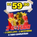 2 X-Tudo+1 Coca 600ml