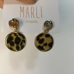 Aros animal print redondo con dorado