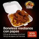 Boneless medianos con papas