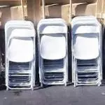 folding white chairs for rent