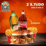 2 X.TUDO + FRITAS + REFRI 2L