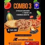3 Pizzas Grande +1 Refri  + Bordas