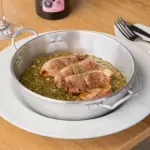 Magret de Pato con rissoto al Pesto