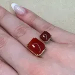 Anillo Doble de Cornalina Roja