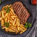Maminha com Fritas e Queijo