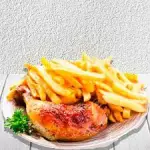 1/4 Pollo asado + Papas Fritas