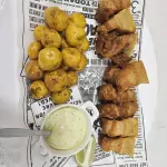 Chicharrón con papa criollaa