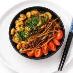 Poke Camarão com Poró.