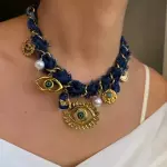 Collar jeans con ojos turco