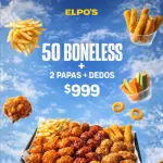 50 Boneless + 2 Papas + Dedos