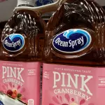 Pink cranberry juice