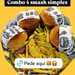 4 Smash SIMPLES -FRITAS CHEDDAR BACO