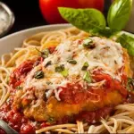 FILÉ DE FRANGO Á PARMEGIANA