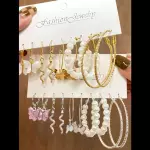 10 pares Pendientes con perla