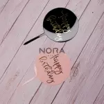 Cake topper "happy birthday" redondo