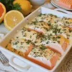 Isca de salmão gratinado