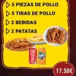 5piezas pollo 5 tiras p 2 pat 2 beb