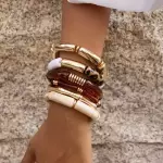 Pulseras acrílicas tonos tierra