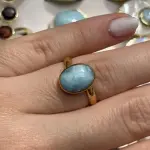 Anillo ovalado larimar