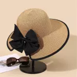 Sombrero de paja con diseño de lazo