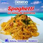 Spaghetti en salsa de Mariscos