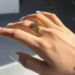 Anillo iregular dorado Inox