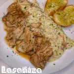 Pollo a la plancha y fetuccini