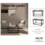 MESA DE CENTRO METAL MADERA