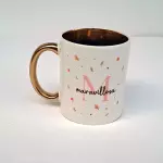 Mug color interno y oreja dorado