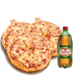 3 pizzas familias8fatias+guaraná 1l