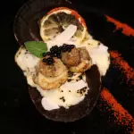 Vieiras con panna cotta de jengibre
