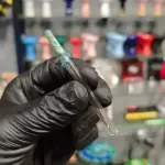Piteira de Vidro Meleca Prata R 5mm